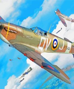 Supmarine Spitfire Aircraft paint by numbers