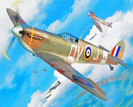 Supmarine Spitfire Aircraft paint by numbers