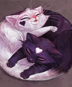 Yin And Yang Cats paint by numbers