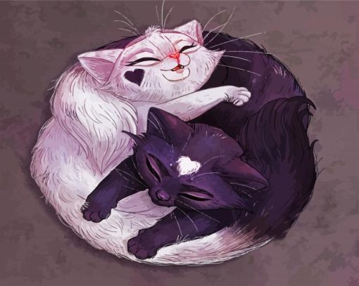 Yin And Yang Cats paint by numbers