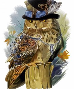 Aesthetic Steampunk Owl paint by numbers