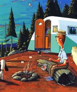 Aesthetic Caravan Illustration paint by numbers