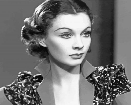 Monochrome Vivien Leigh paint by numbers