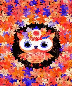 Cute Floral Owl paint by numbers