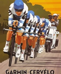 Cyclist Competition Illustration paint by numbers