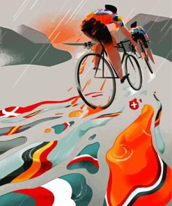 Aesthetic Cyclists Illustration paint by numbers