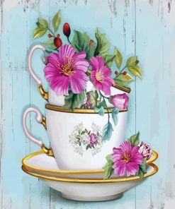 Floral Cup paint by numbers