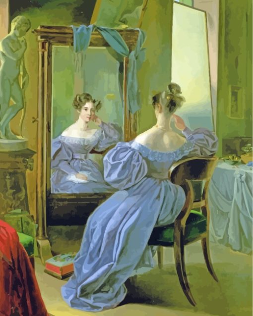 Lady In Front Of A Mirror paint by numbers