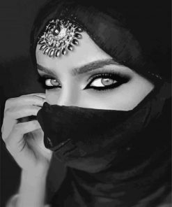 Monochrome Arab Woman paint by numbers