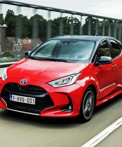 Red Toyota Yaris paint by numbers