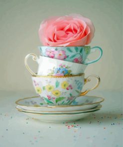 Tea Cups paint by numbers