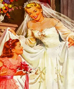 Vintage Bride On Her Wedding paint by numbers