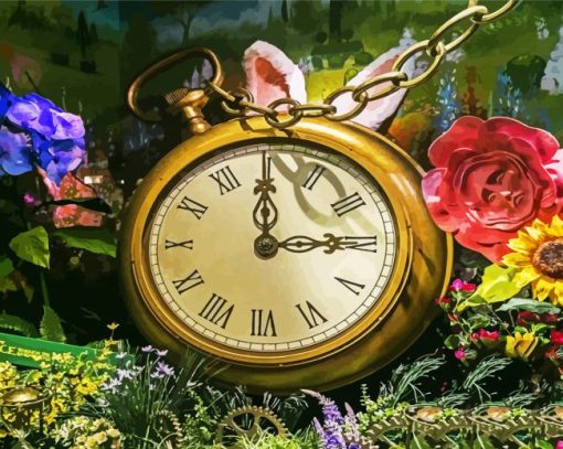 Wonderland Clock paint by numbers