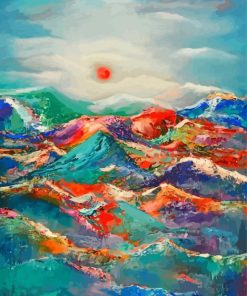 Abstract mountain art paint by number