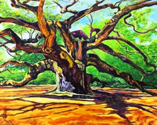 Angel Oak Tree Art paint by numbers