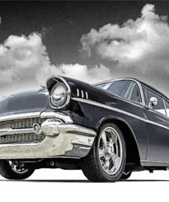 Black And White 57 Chevy Piant by numbers