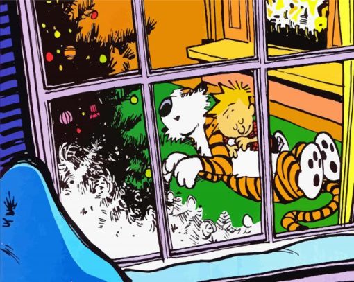 Calvin And Hobbes Christmas Paint by numbers