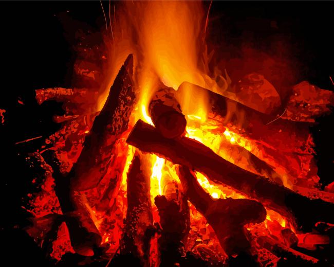 Campefire In Nature paint by numbers