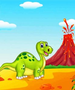 Cartoon Baby Dinosaur paint by numbers