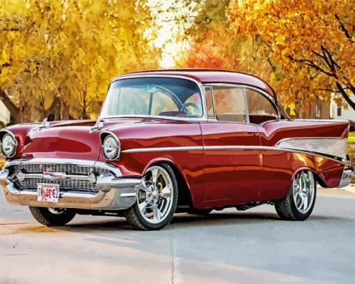 Classic 57 Chevy paint by numbers