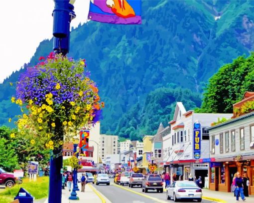 Downtown Juneau Alaska paint by numbers