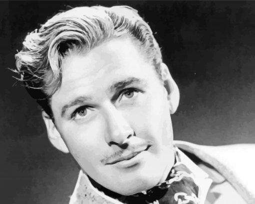 Errol Flynn Black And White paint by numbers