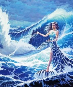 Fantasy Woman With Wave paint by numbers