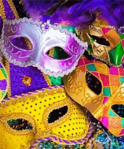 Fat Tuesday face masks paint by number