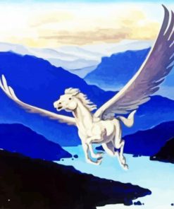 Flying White Pegasus paint by number