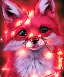 Fox With Pink Lights paint by numbers