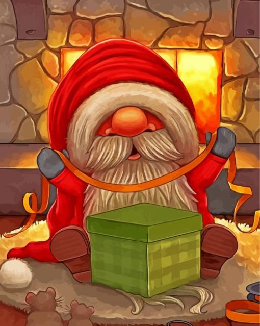 Happy Christmas Gnome paint by number