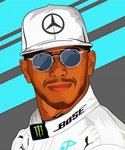 Illustration Lewis Hamilton Paint by numbers