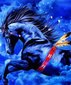 Indian Blue Horse Paint by numbers