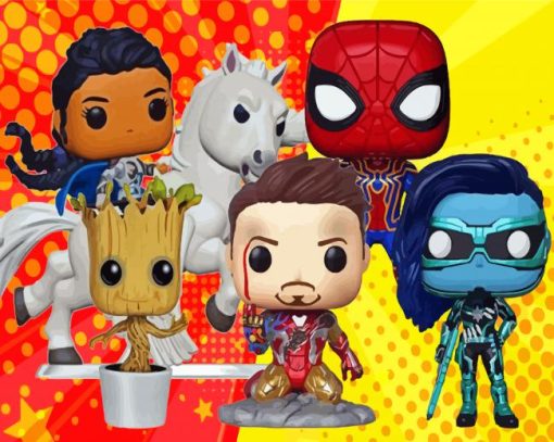 Marvel Funko Toys paint by numbers