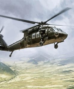 Military Helicopter Sikorsky UH 60 Black Hawk paint by numbers