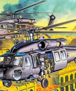 Military Black Hawk Helicopters Paint by numbers