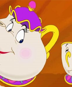 Mrs Potts And Chip paint by numbers