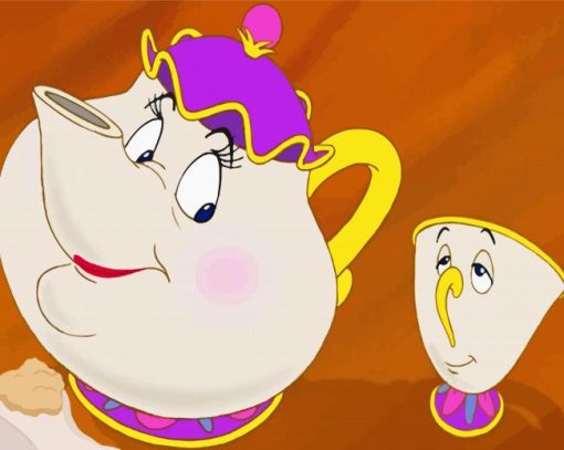 Mrs Potts And Chip paint by numbers