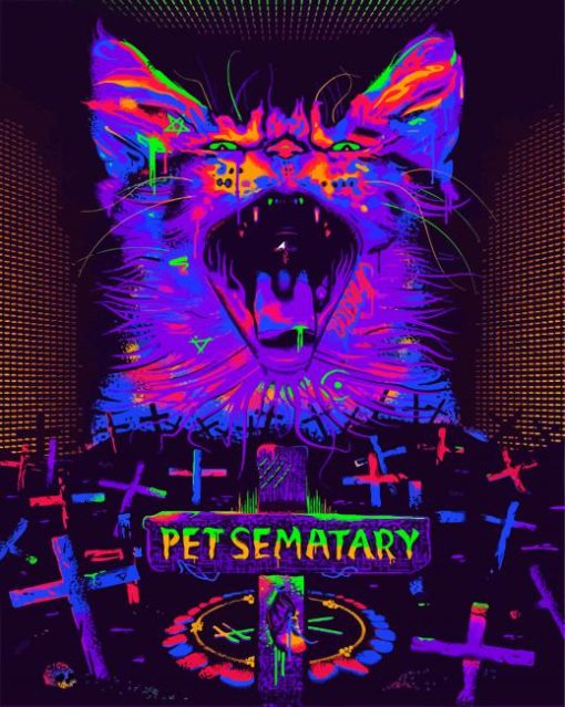 Pet Sematary Neon Art paint by numbers