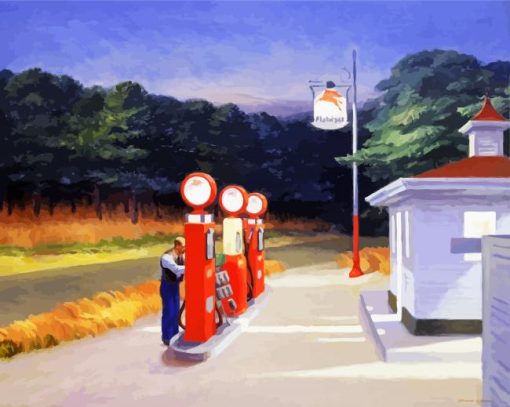 Petrol Pump Art paint by numbers