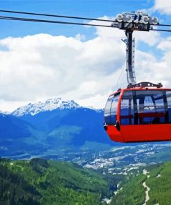 Red Cable Car paint by numbers