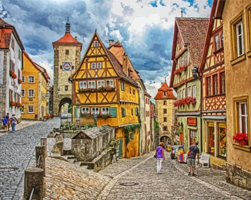 Rotenburg Germany Streets Paint by numbers