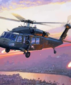 Sikorsky UH 60 Black Hawk Helicopter paint by numbers