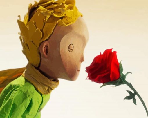 The Little Prince Smelling Flower paint by number