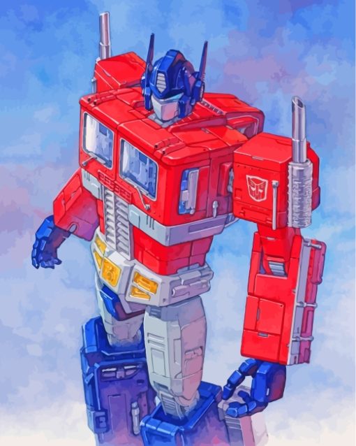 Transformers Optimus Prime paint by numbers