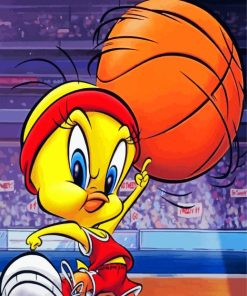 Tweety Bird Basketball paint by numbers