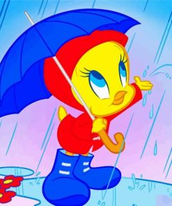 Tweety Bird And Umbrella Paint by numbers