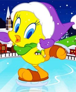 Tweety Bird Ice Skater paint by numbers