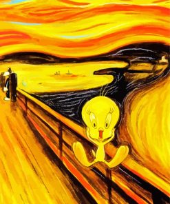 Tweety Bird The Scream paint by numbers