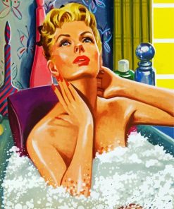 Vintage Woman Bathing paint by numbers